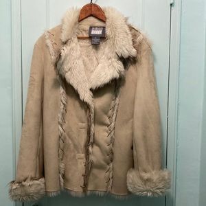 Bill Blass Sport Super Soft Faux Shearling coat with Lacing - Small/Medium